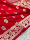 Bridal Rose Meena Buta Mashru Silk Banarasi Saree