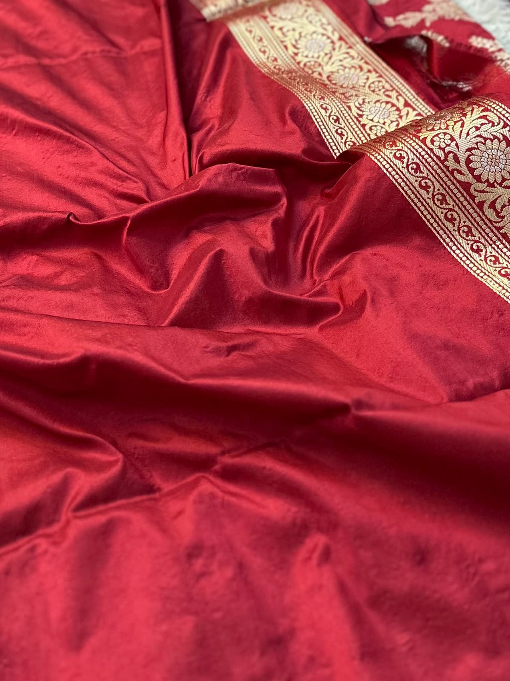 Bridal Handwoven Pure Katan Silk Kadua Weaved Banarasi Saree