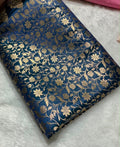Mashru Banarasi Silk Saree in Blue Floral Brocade