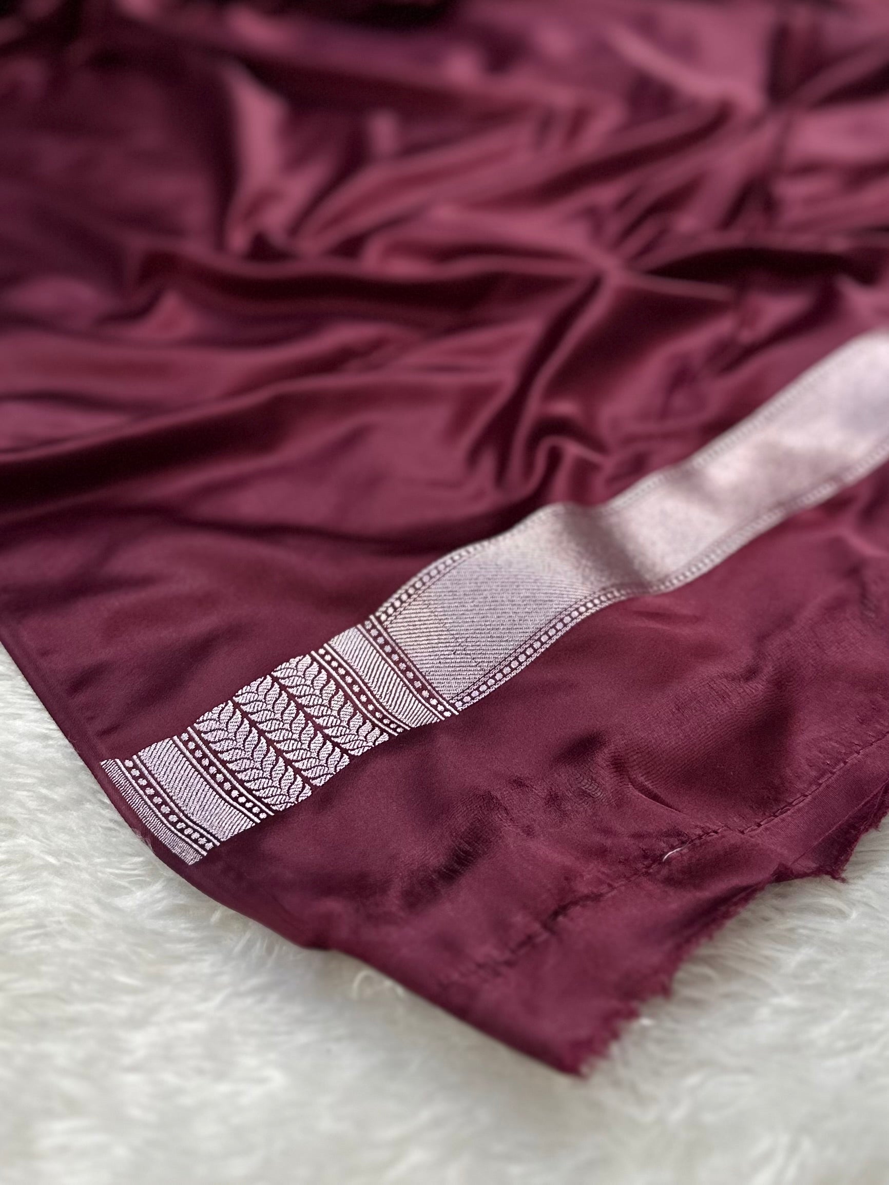 Maroon Buta Mashru Silk Banarasi Saree