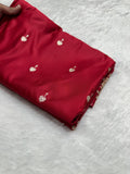 Maroon Shade Mashru With Gold Buti Saree and with Grand Pallu