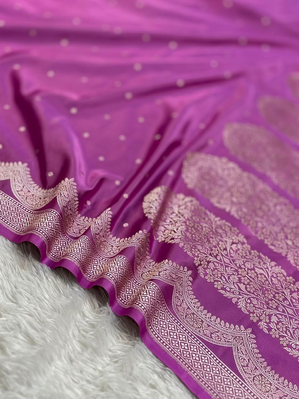 Magenta Purple Mashru Silk Banarasi Saree