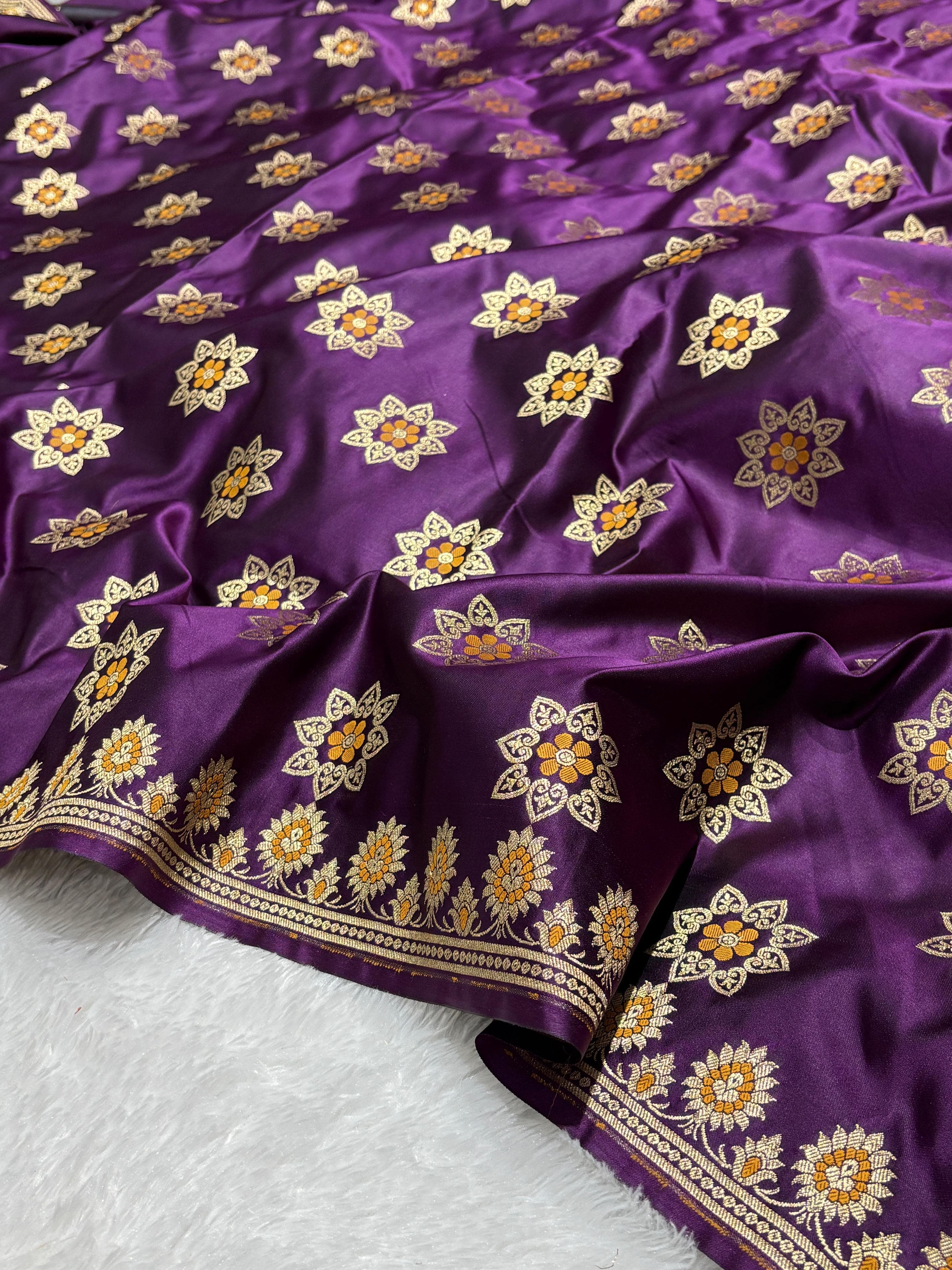 Rangoli Meena Buta Mashru Silk Banarasi Saree