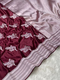 Maroon Buta Mashru Silk Banarasi Saree