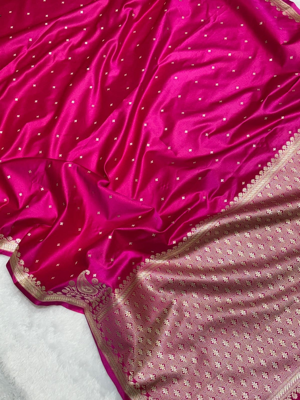 Rani Pink Mashru Silk Banarasi Saree
