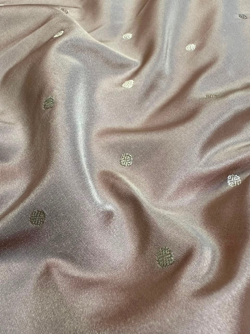 Taupe Brown Mashru Silk Banarasi Saree