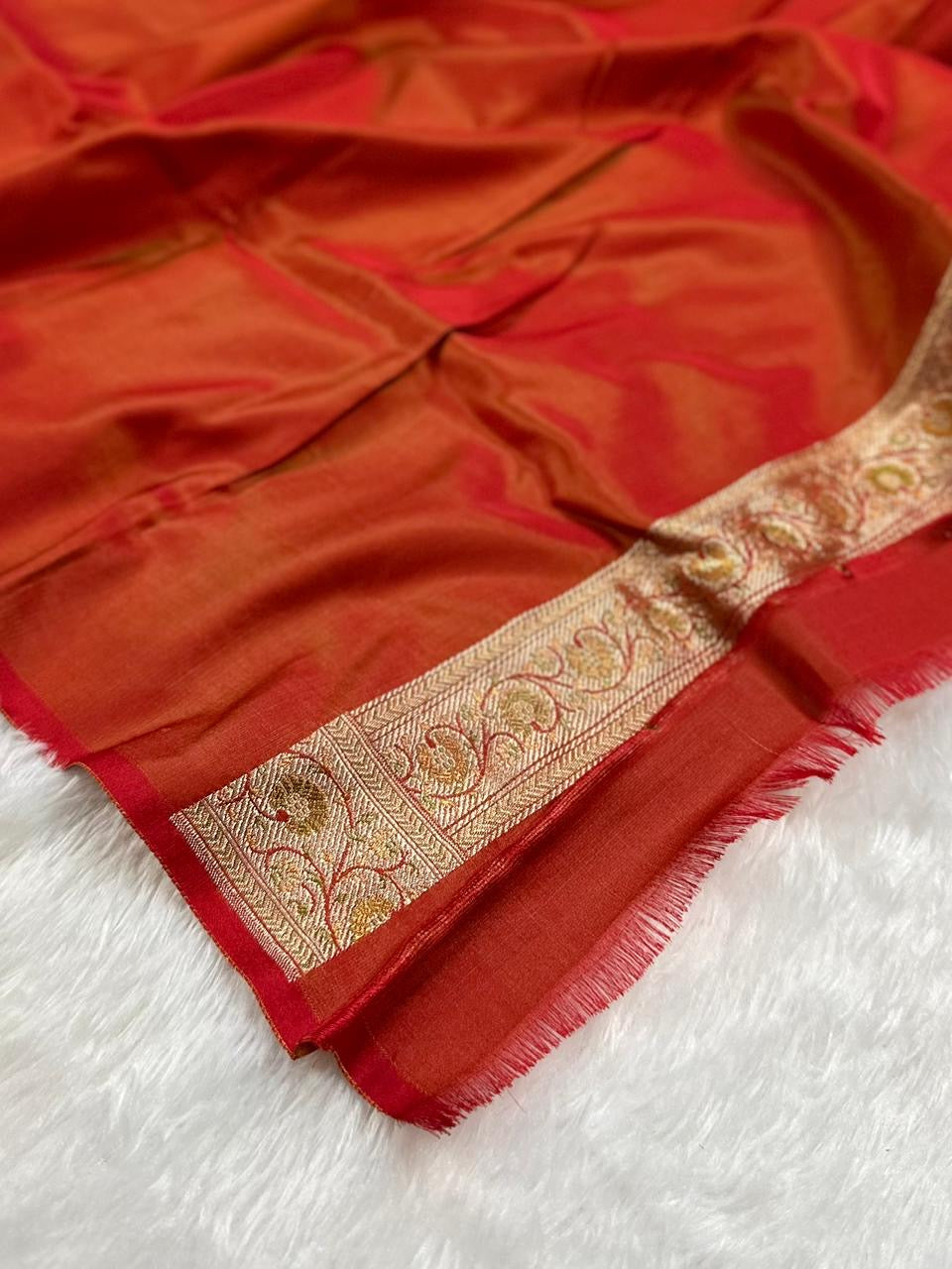 Jamawar Meenedar Buti Satin Katan Silk Banarasi Saree