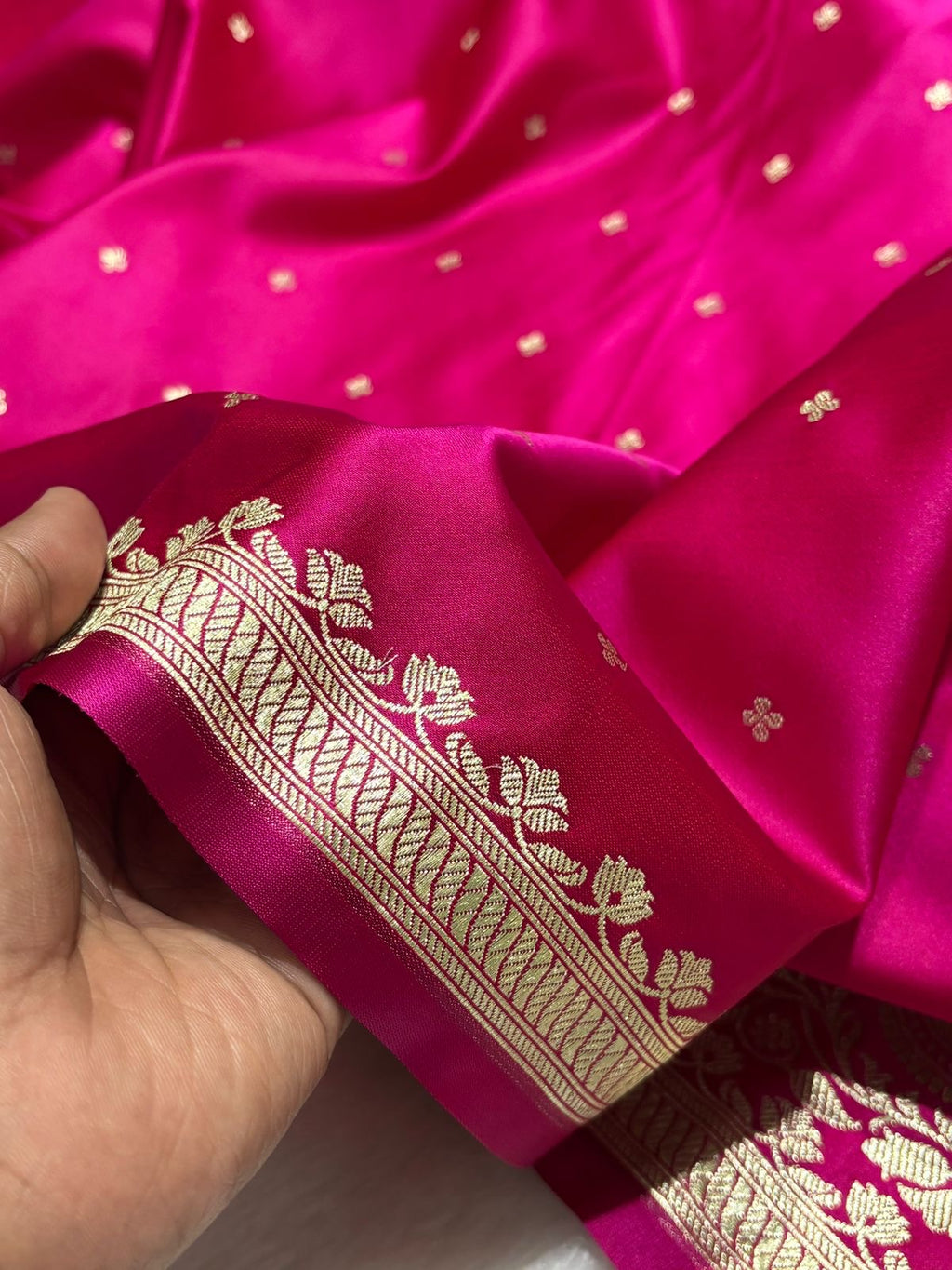 Rani Pink Mashru Silk Banarasi Saree