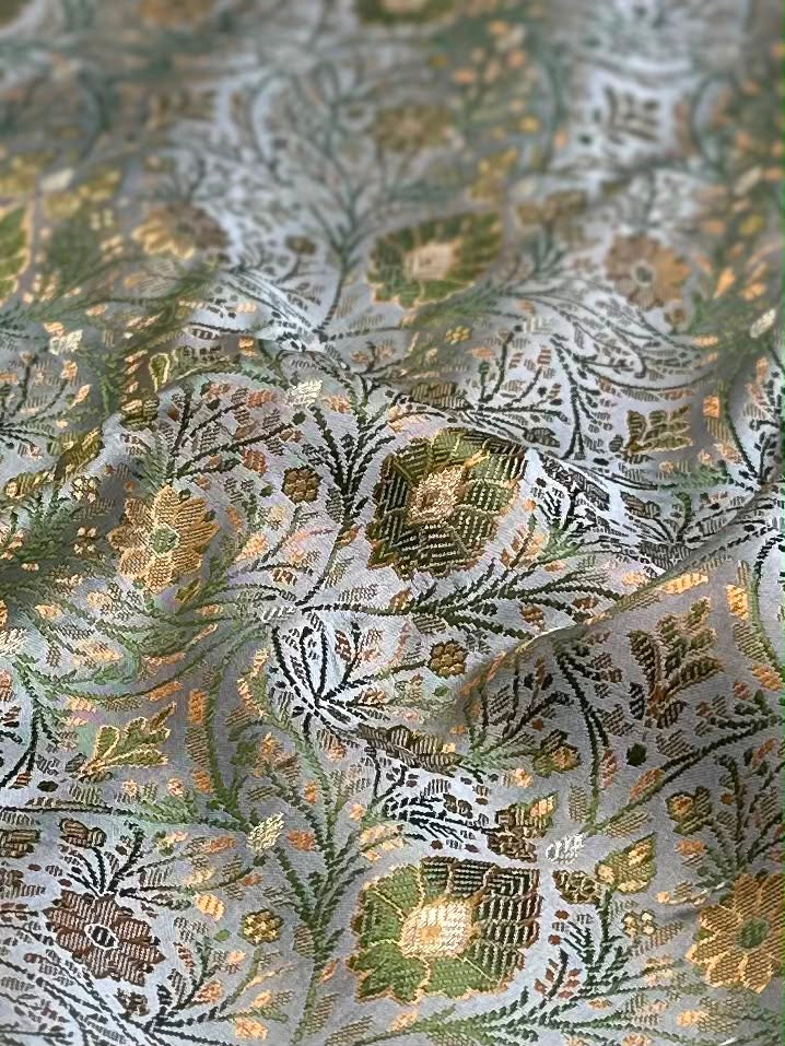 Shade Of Green and Gold MAshru Tanchui Banarasi Saree