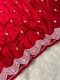 Bridal Red Buta Mashru Silk Banarasi Saree