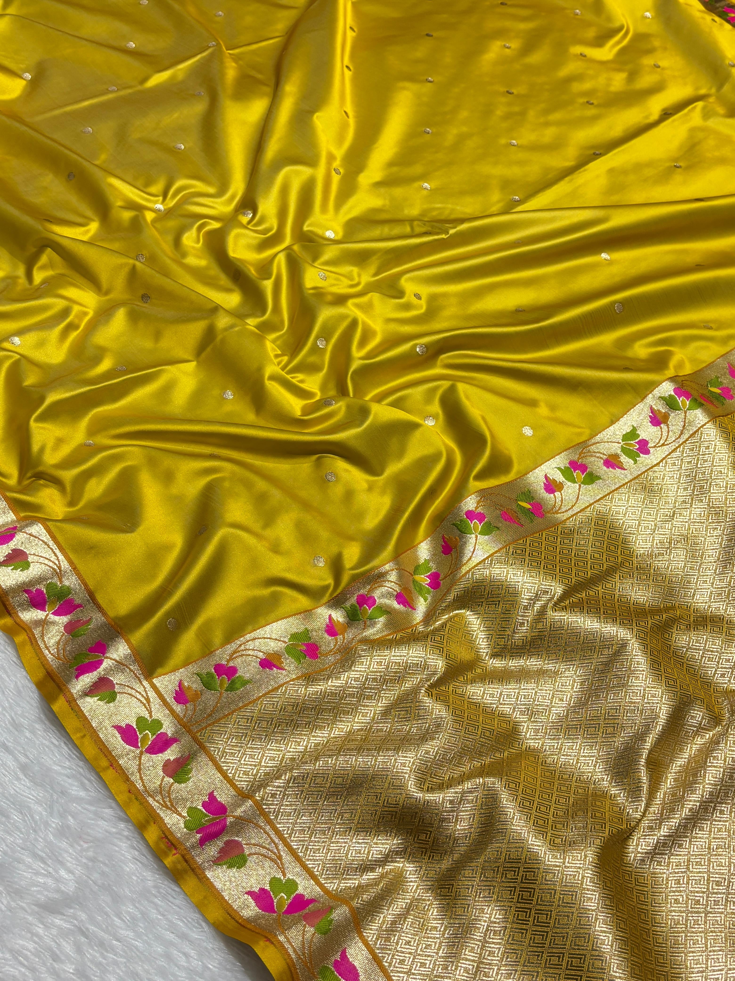 Paithani Meena Border Mashru Silk Banarasi Saree