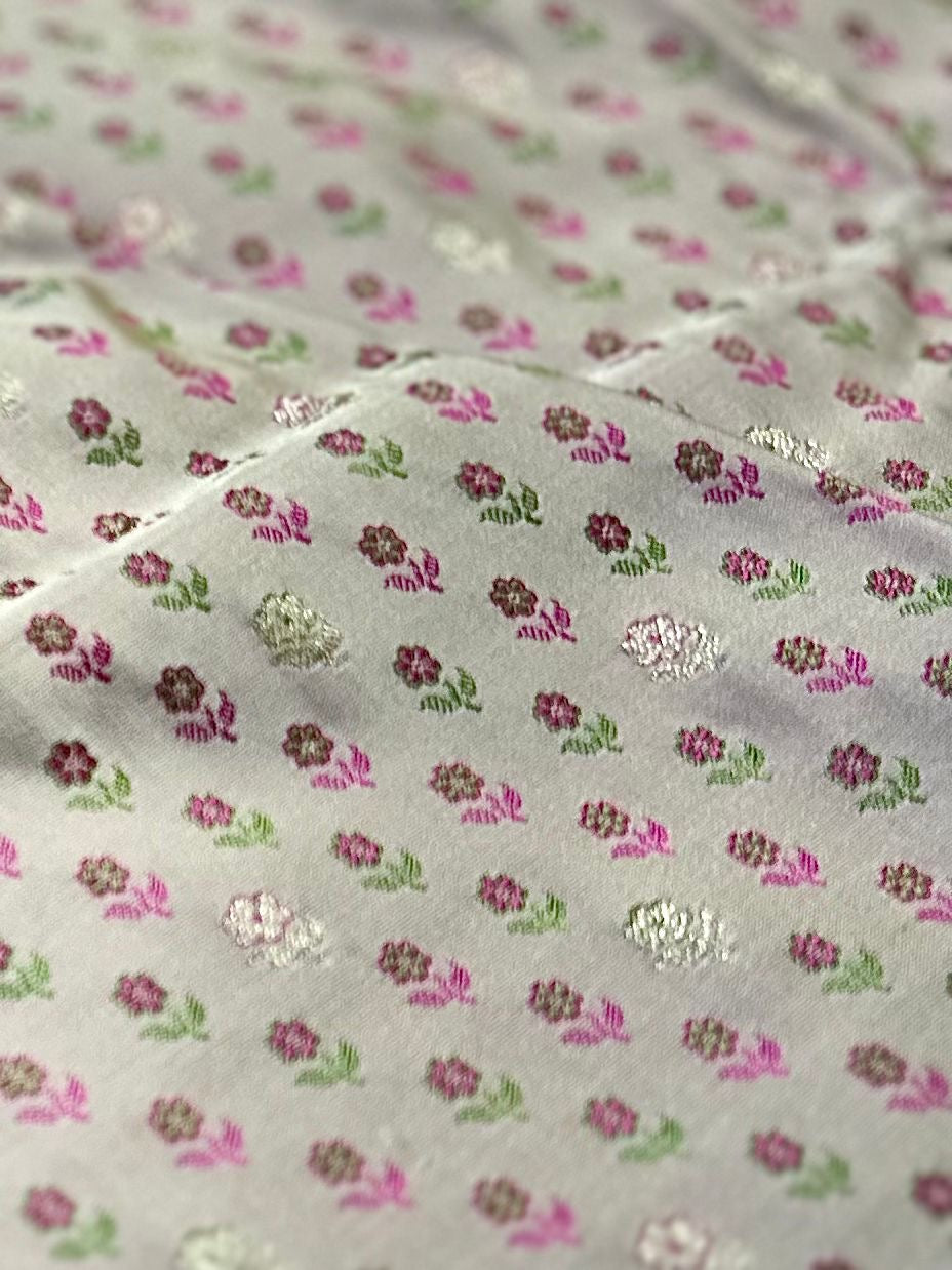 Jamawar Meenedar Buti Satin Katan Silk Banarasi Saree