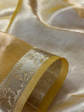 Golden Yellow Pure Banarasi Tissue Saree