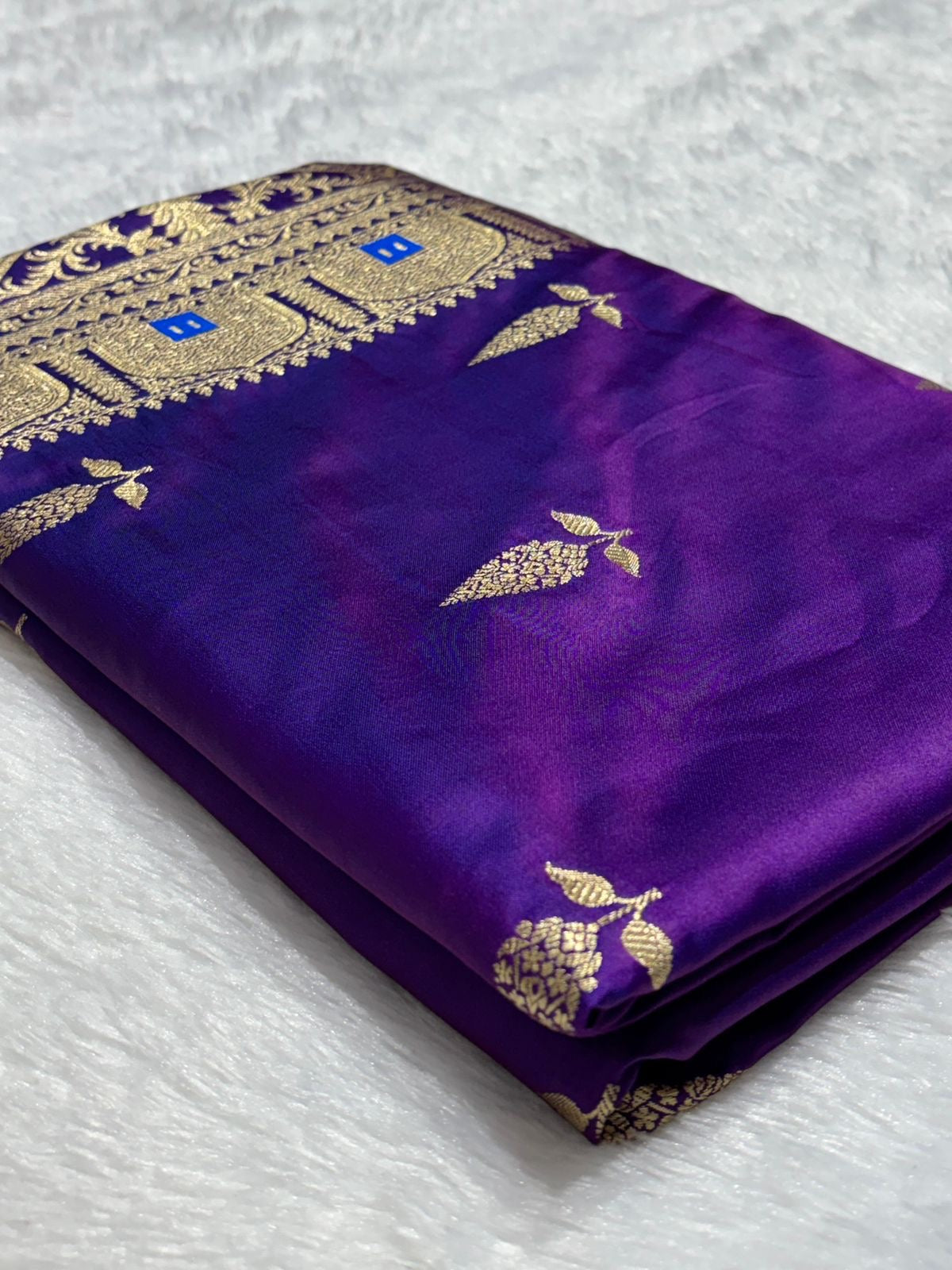 Mashru Banarasi Silk Saree in Buta with Meena Border