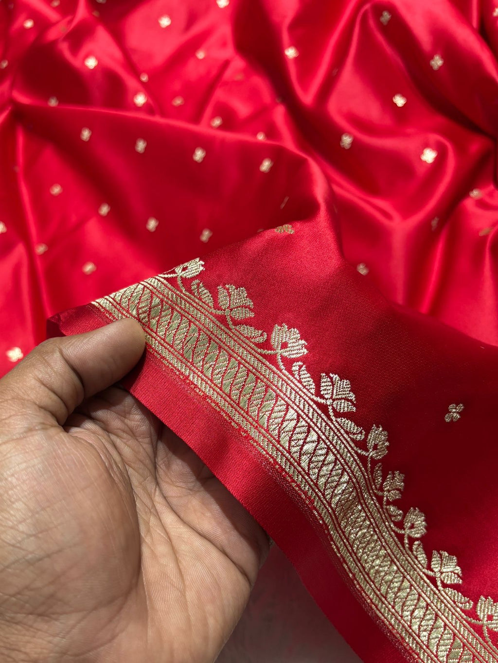 Bridal Red Mashru Silk Banarasi Saree