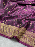 Purple Shades Tanchui Motif Mashru Silk Saree