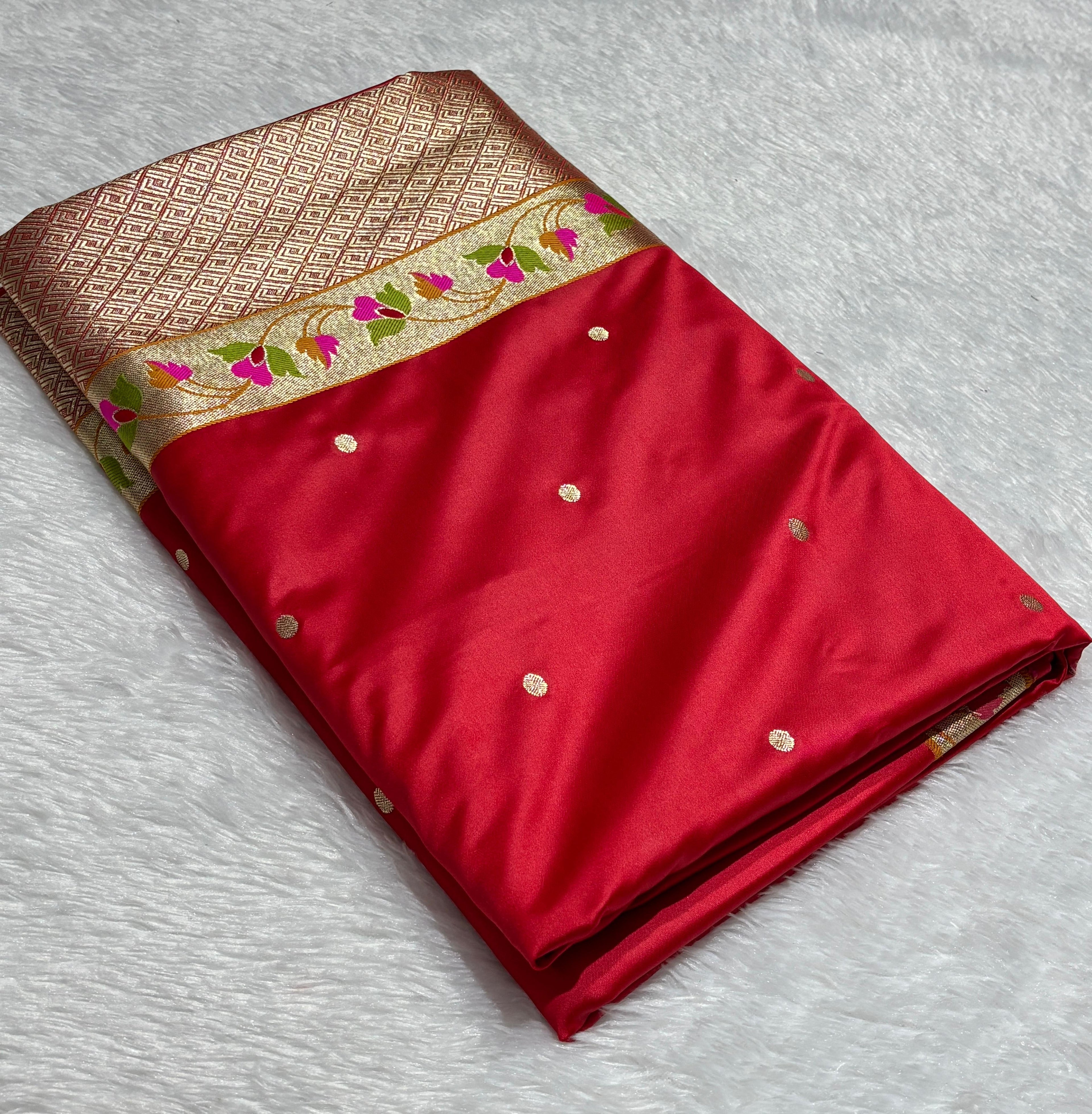 Paithani Meena Border Mashru Silk Banarasi Saree