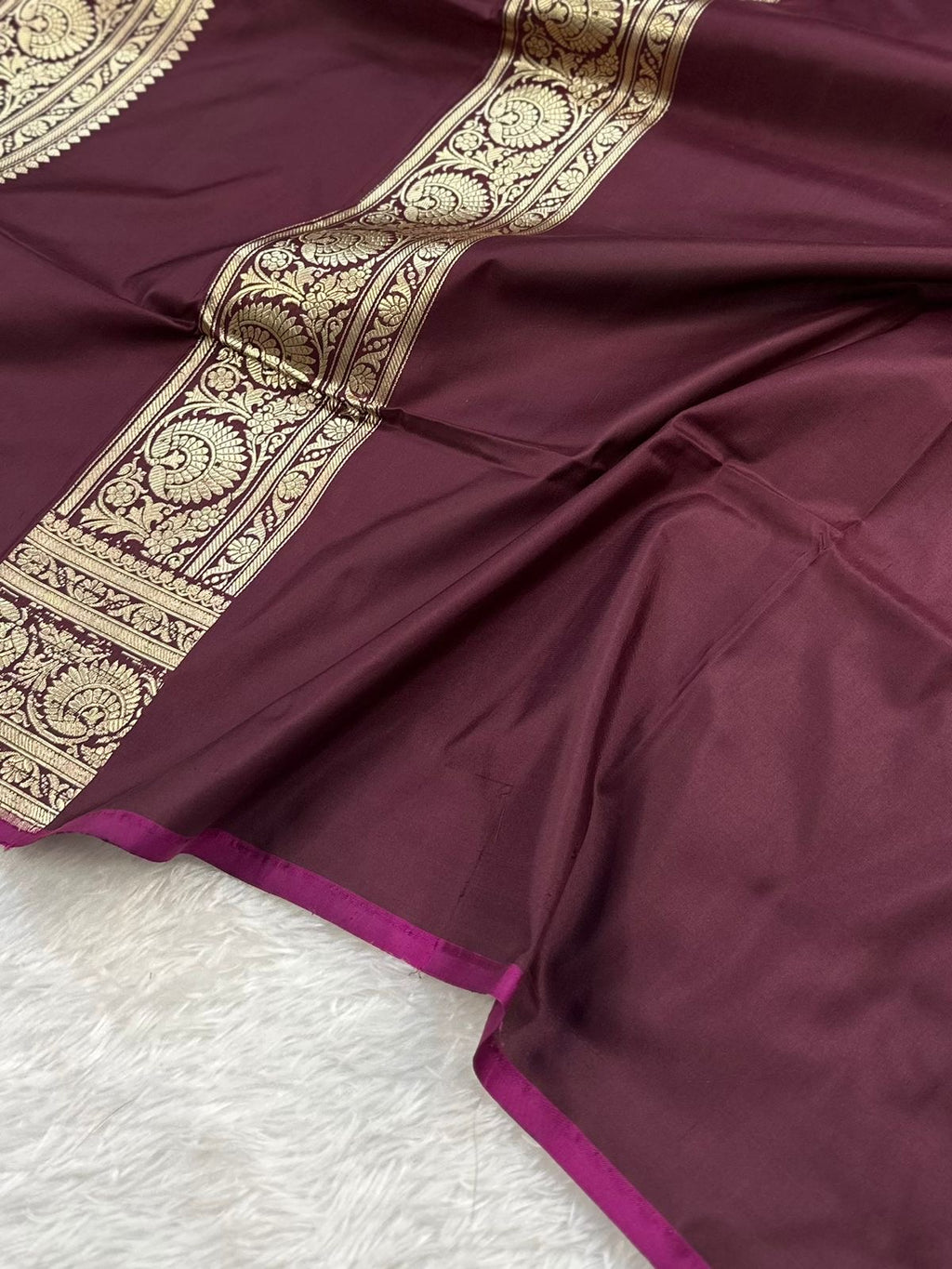 Dirty Brown Handwoven Pure katan kadua Sona Rupa Banarasi Silk Saree