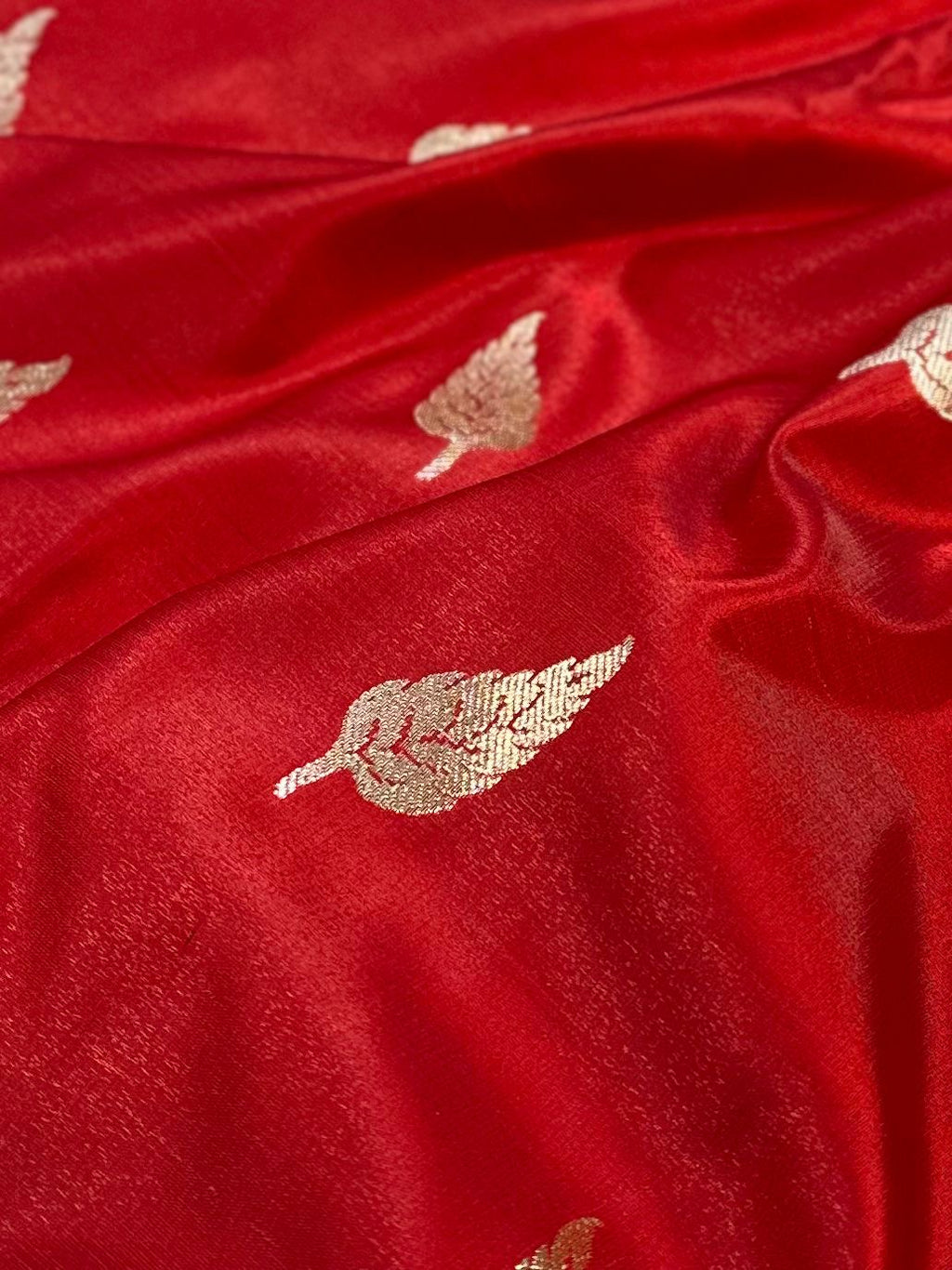 Bridal   Red   Booti   Satin   Silk   Saree