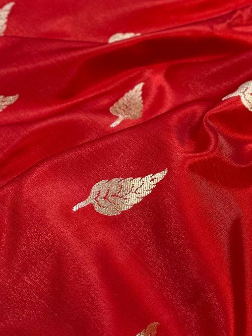 Bridal   Red   Booti   Satin   Silk   Saree