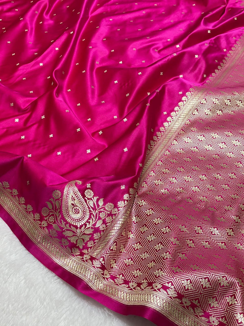 Rani Pink Mashru Silk Banarasi Saree