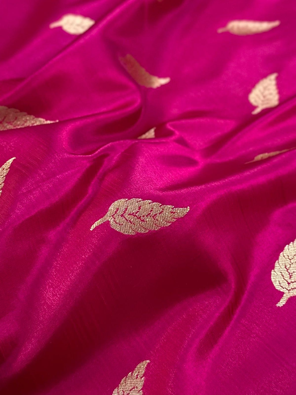 Rani   Pink   Booti   Satin   Silk   Saree