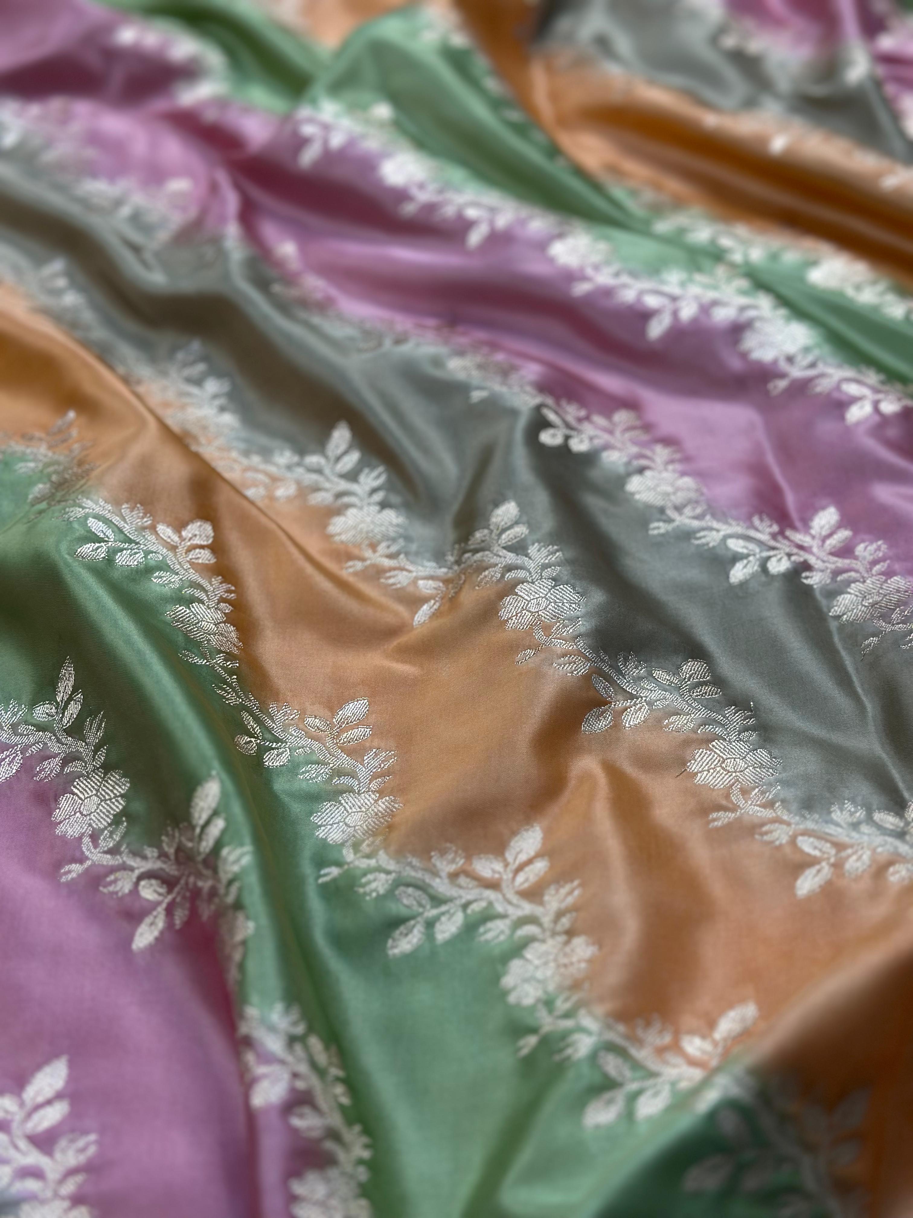 Rangkaat Mashru Silk Banarasi Saree Woven with Golden Zari