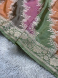Rangkaat Mashru Silk Banarasi Saree Woven with Golden Zari