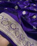 Pure Katan Silk Handwoven Kadua Banarasi Saree Woven with Golden Zari and Multicolour Minakari Work