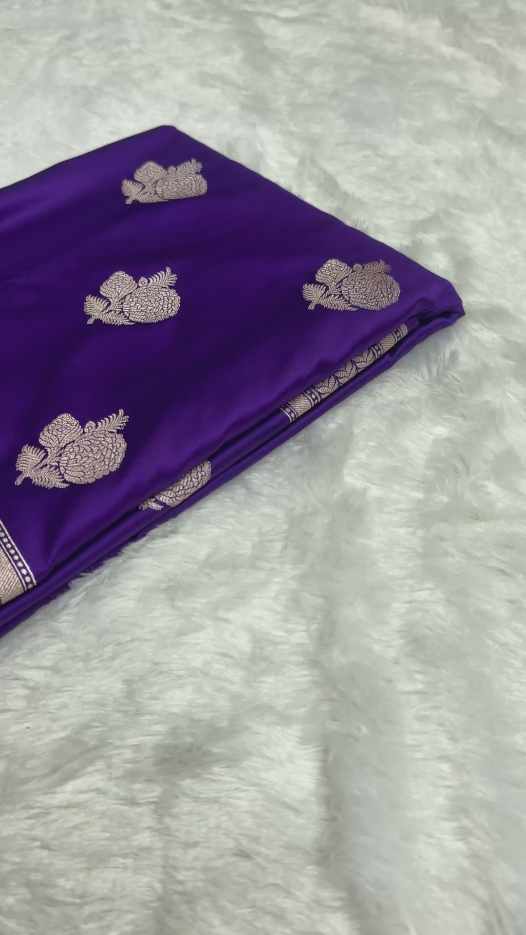 Mashru Silk Banarasi Saree Woven with Golden Zari in Buta Pattern