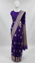 Mashru Silk Banarasi Saree Woven with Golden Zari in Buta Pattern