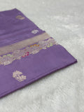 Dusty Lavender Pure Katan Kadua Silk Banarasi Saree in Sona Rupa Buta Pattern