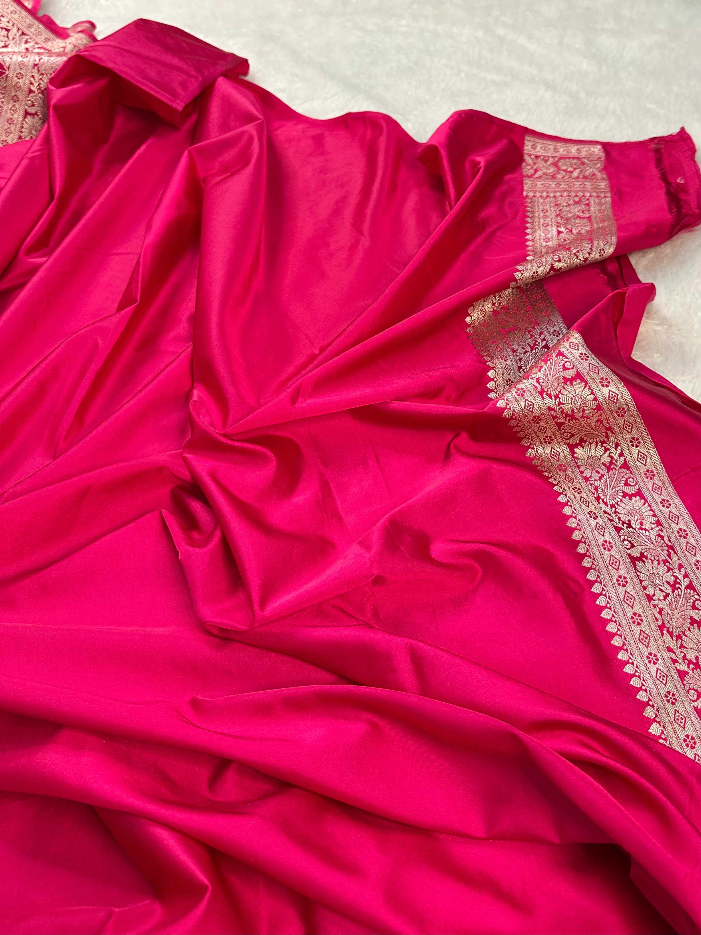 Rani   Booti   With   Floral   Border   Mashru   Silk   Saree