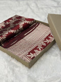 Pure katan silk banarasi saree woven with golden zari in jangla pattern