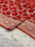 Mashru Silk Banarasi Saree woven with golden zari and minakari work of rani pink