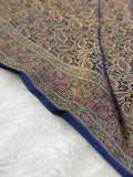 Satin Tanchui Jamawar Saree woven with golden zari multicolour paisley work