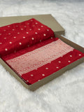 Pure katan silk banarasi saree woven with golden zari in chunari buti pattern