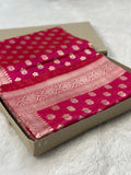 Pure Katan Silk Banarasi Saree Woven with Golden Zari in Meenkari buti pattern