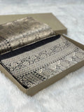 Pure Katan Silk Banarasi Saree Woven with Golden Zari in Brocade pattern