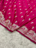 Mashru Silk Banarasi Saree Woven with Golden Zari in Buta Pattern