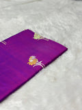 Royal Purple Pure Katan Silk Kadua Weave Banarasi Saree with Meenakari Buta