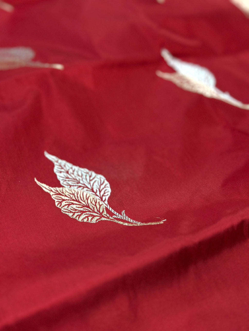 Bridal Red Pure Katan Silk Kadua Weave Banarasi Saree with Gold and Silver Buta