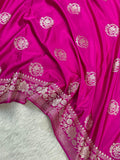 Rani   Boota   With   Floral   Border   Mashru   Silk   Saree