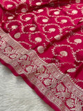Pink  Shades   Banarasi   Jaal   Pattern  Mashru   Silk   Saree