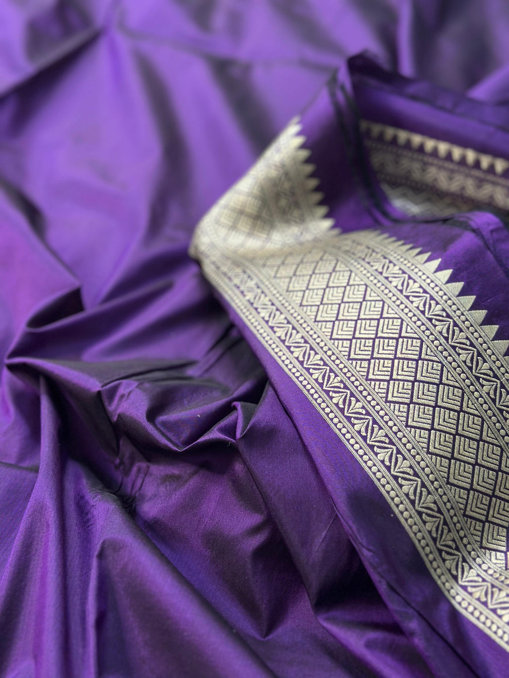 Pure Katan Silk Rangkaat Banarasi Saree Woven with Golden Zari in Multiple Block pattern