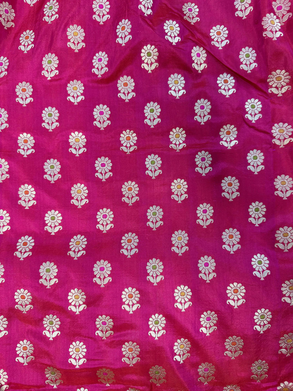 Pure Katan Silk Banarasi Saree Woven with Golden Zari in Meenkari buti pattern
