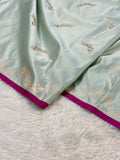 Mashru Silk Banarasi Saree Woven with Golden Zari in Buta Pattern